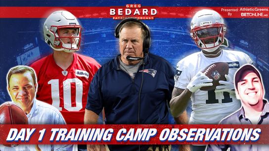 .@AthleticGreens Podcast: Bedard Patriots Pod - Day 1 observations and position battles  taken at BSJ Headquarters (Patriots)